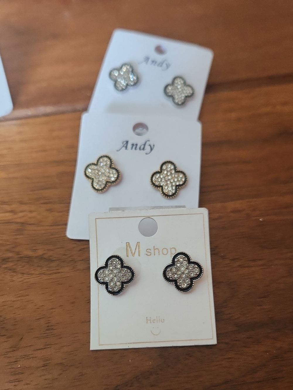 2 Sets Of Silver And 1 Set Gold Fashion Jewelry White